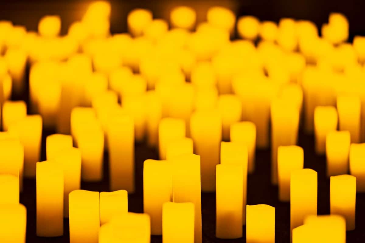 A close up of candles