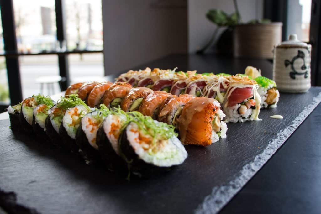 Sushi selection from Hatoba in Copenhagen