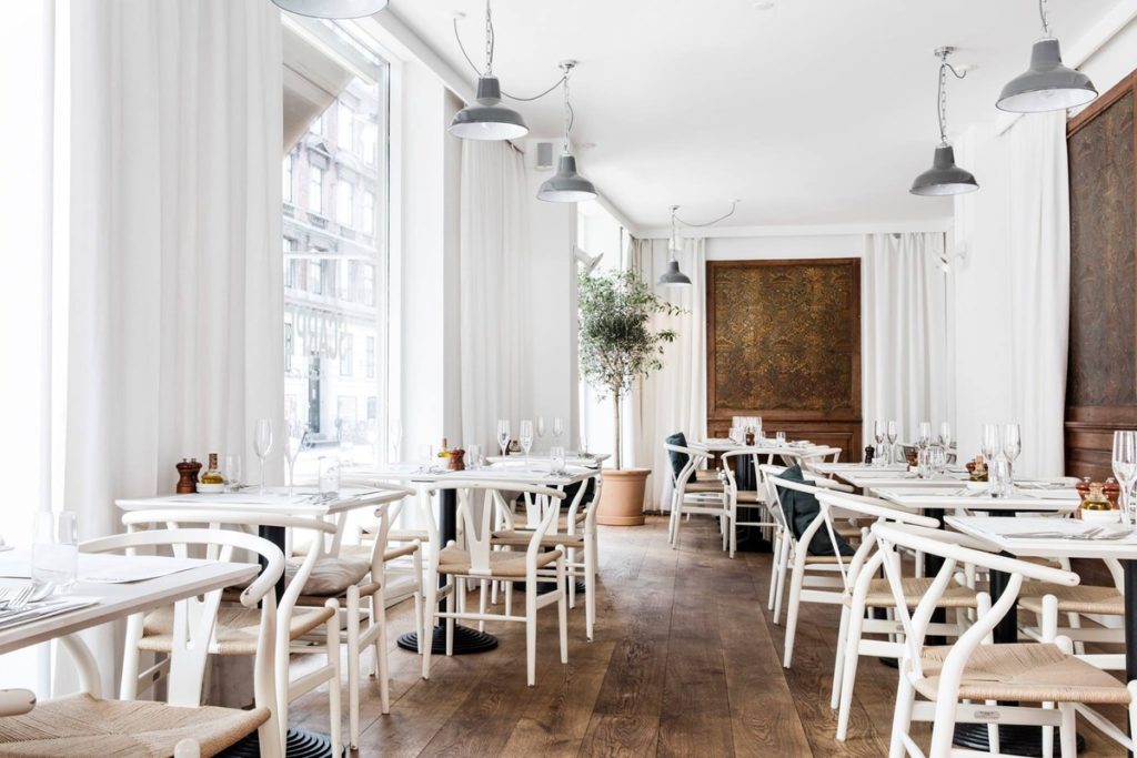 Dining room at Italian restaurant Scarpetta in Copenhagen