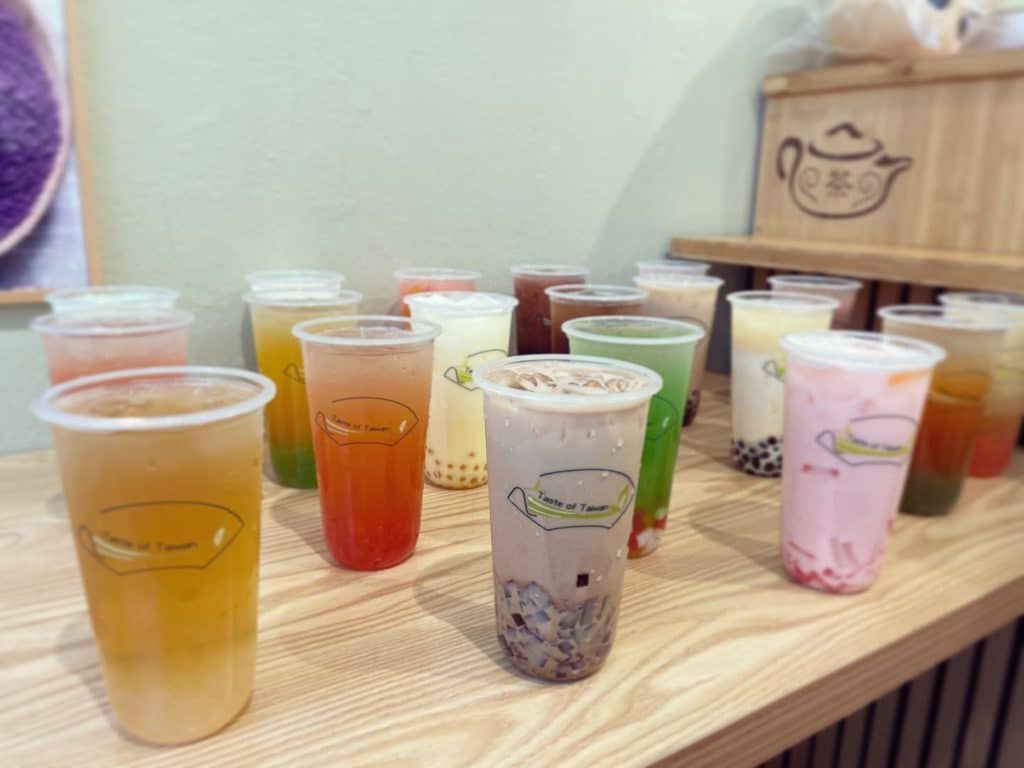 Bubble tea selection from Taste of Taiwan in Copenhagen
